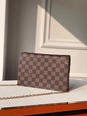 Louis Vuitton Croisette Chain Wallet Damier Ebene Magnolia Pink N60287 21x13.5x5cm - 4