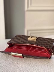 Louis Vuitton Croisette Chain Wallet Damier Ebene Scarlet N60288 21x13.5x5cm - 5