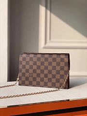 Louis Vuitton Damier Ebene Croisette Chain Scarlet