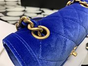 Chanel Mini Flap Bag Velvet & Gold-Tone Metal Blue AS2597 19x15x6cm - 6