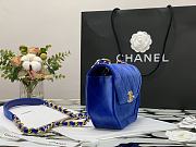 Chanel Mini Flap Bag Velvet & Gold-Tone Metal Blue AS2597 19x15x6cm - 3