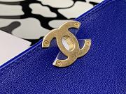 Chanel Mini Flap Bag Velvet & Gold-Tone Metal Blue AS2597 19x15x6cm - 4