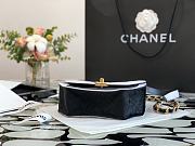 Chanel Mini Flap Bag Velvet & Gold-Tone Metal Black/White AS2597 19x15x6cm - 6