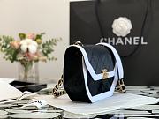Chanel Mini Flap Bag Velvet & Gold-Tone Metal Black/White AS2597 19x15x6cm - 5