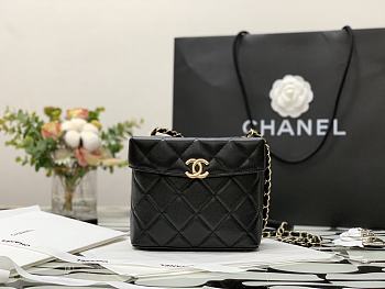 Chanel Small Box Bag Lambskin & Gold Metal Black AS2877 14.5x16.5x7cm