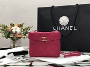 Chanel Small Box Bag Lambskin & Gold Metal Dark Pink AS2877 14.5x16.5x7cm - 1