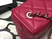Chanel Small Box Bag Lambskin & Gold Metal Dark Pink AS2877 14.5x16.5x7cm - 5
