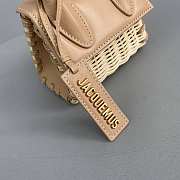 Jacquemus Mini Le Chiquito In Leather And Rattan Cream 211BA01 12x8x5cm - 2