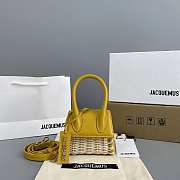 Jacquemus Mini Le Chiquito In Leather And Rattan Yellow 211BA01 12x8x5cm - 1