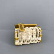 Jacquemus Mini Le Chiquito In Leather And Rattan Yellow 211BA01 12x8x5cm - 2