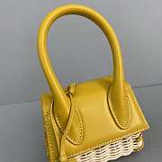 Jacquemus Mini Le Chiquito In Leather And Rattan Yellow 211BA01 12x8x5cm - 4