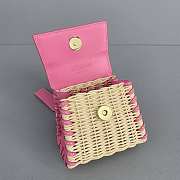 Jacquemus Mini Le Chiquito In Leather And Rattan Pink 211BA01 12x8x5cm - 3