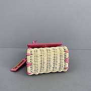 Jacquemus Mini Le Chiquito In Leather And Rattan Pink 211BA01 12x8x5cm - 4