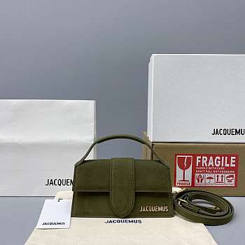 Jacquemus Small Le Bambino Velvet Green 213BA06 18x6x7cm