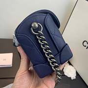 Chanel Mini Quilted Leather Crossbody Bag Blue AS1169 19x12x9cm - 5
