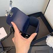 Chanel Mini Quilted Leather Crossbody Bag Blue AS1169 19x12x9cm - 4