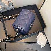 Chanel Mini Quilted Leather Crossbody Bag Blue AS1169 19x12x9cm - 3