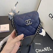 Chanel Mini Quilted Leather Crossbody Bag Blue AS1169 19x12x9cm - 2