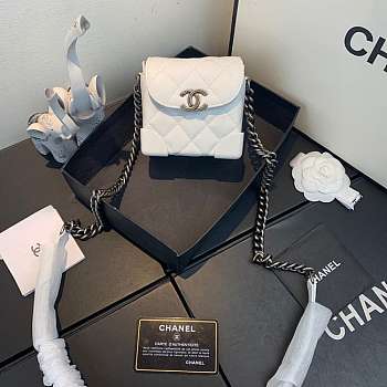 Chanel Mini Quilted Leather Crossbody Bag White AS1169 19x12x9cm