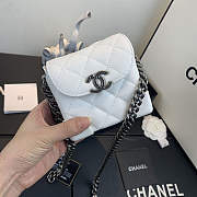 Chanel Mini Quilted Leather Crossbody Bag White AS1169 19x12x9cm - 2