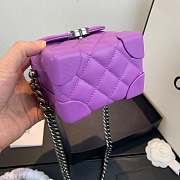 Chanel Mini Quilted Leather Crossbody Bag Purple AS1169 19x12x9cm - 5