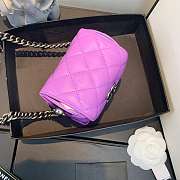 Chanel Mini Quilted Leather Crossbody Bag Purple AS1169 19x12x9cm - 4