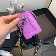 Chanel Mini Quilted Leather Crossbody Bag Purple AS1169 19x12x9cm - 3