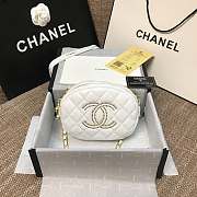 Chanel Lambskin Studded Logo Camera Case White AS1511 13x20x5cm - 1