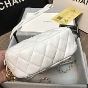 Chanel Lambskin Studded Logo Camera Case White AS1511 13x20x5cm - 6