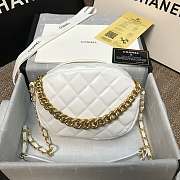 Chanel Lambskin Studded Logo Camera Case White AS1511 13x20x5cm - 2