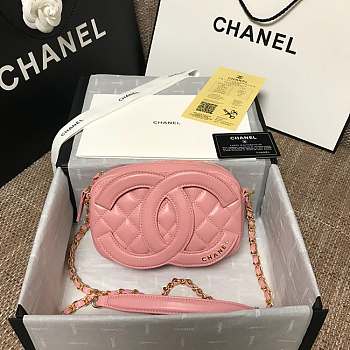 Chanel CC Timeless Camera Bag Pink AS1757 13x20x5cm