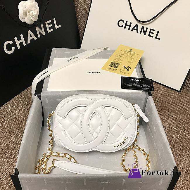 Chanel CC Timeless Camera Bag White AS1757 13x20x5cm - 1