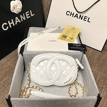 Chanel CC Timeless Camera Bag White AS1757 13x20x5cm