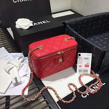 Chanel Cosmetic Bag Red AS1341 16×8×10cm