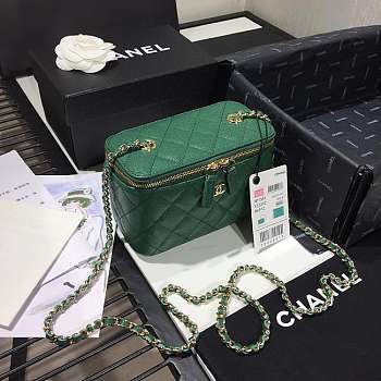 Chanel Cosmetic Bag Green AS1341 16×8×10cm