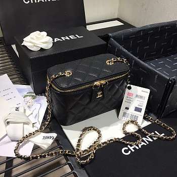 Chanel Cosmetic Bag Black AS1341 16×8×10cm