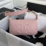 Chanel Grained Leather Hobo Bag Pink B01960 25x14x5cm - 1