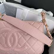Chanel Grained Leather Hobo Bag Pink B01960 25x14x5cm - 4