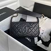 Chanel Grained Leather Hobo Bag Black B01960 25x14x5cm - 1