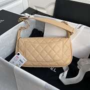 Chanel Grained Leather Hobo Bag Beige B01960 25x14x5cm - 6
