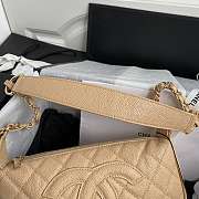 Chanel Grained Leather Hobo Bag Beige B01960 25x14x5cm - 4
