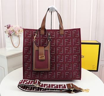 Fendi Spring Summer 2021 Tote Bag Monogram Burgundy 38x34x20cm