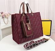 Fendi Spring Summer 2021 Tote Bag Monogram Burgundy 38x34x20cm - 3
