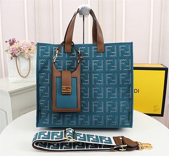 Fendi Spring Summer 2021 Tote Bag Monogram Blue 38x34x20cm