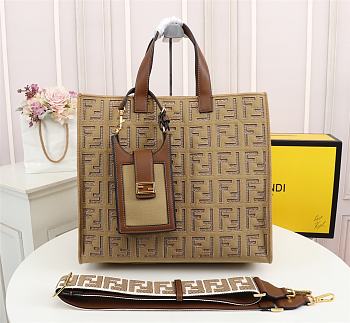 Fendi Spring Summer 2021 Tote Bag Monogram Beige 38x34x20cm