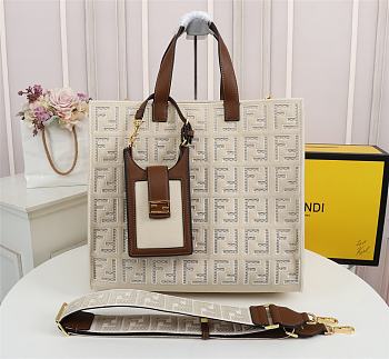 Fendi Spring Summer 2021 Tote Bag Monogram White 38x34x20cm