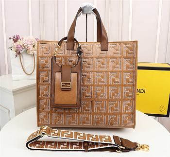 Fendi Spring Summer 2021 Tote Bag Monogram Brown 38x34x20cm