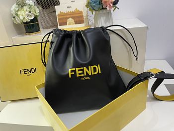 Fendi Pack Medium Pouch Black Nappa Leather 30x2x39cm