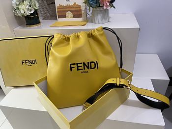 Fendi Pack Medium Pouch Yellow Nappa Leather 30x2x39cm