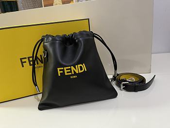 Fendi Pack Small Pouch Black Nappa Leather 24x24x2cm